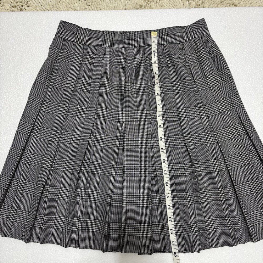 Vintage Le Chateau Classic Black & White Plaid Pleated Skirt - Picture 1 of 7